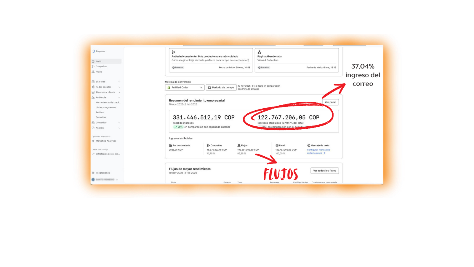 37% del ingreso provino del email